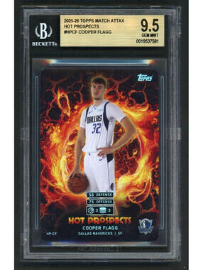 2025 Topps Match Attax Cooper Flagg #HP-CF Hot Prospects Rookie (RC) BGS 9.5
